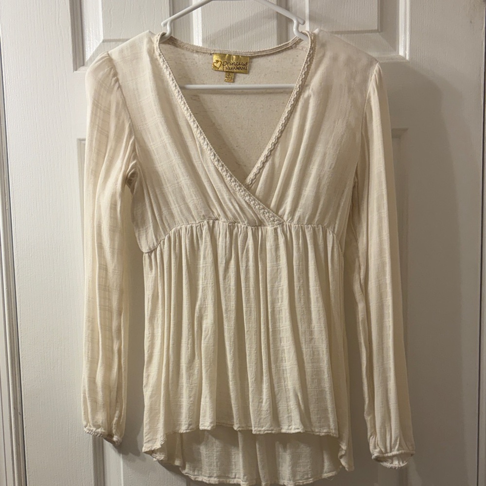 Princess Vera Wang Ivory Wrap Blouse